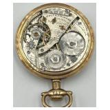 Vintage Waltham Gold Pocket Watch 15 Jewel with Engraved Case