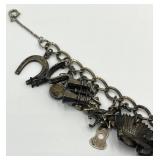 Vintage Western Charm Bracelet with Assorted Charms