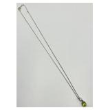 Tiffany & Co. 14K Peridot Pendant Necklace with 925 Silver Chain