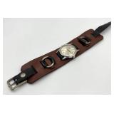 A. F. Moeller Jeweler Resista Watch with Leather Cuff Band