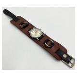 A. F. Moeller Jeweler Resista Watch with Leather Cuff Band