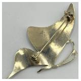 Bijoux Enamel Butterfly Pin Brooch with Rhinestones