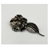 Georg Jensen Sterling Silver Flower Brooch Pin