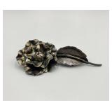 Georg Jensen Sterling Silver Flower Brooch Pin