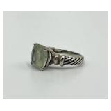 Sterling Silver Prasiolite Stone Ring Size 10