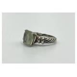 Sterling Silver Prasiolite Stone Ring Size 10