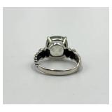 Sterling Silver Prasiolite Stone Ring Size 10