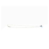 Sterling Silver Necklace - 18-inch Chain with Blue Gemstone & Spirit Disc Charm