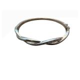 Twist Knot Bangle Bracelet - Hinged Clasp, Metal