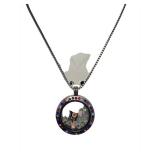Blue La Rue Stainless Steel Circle Pendant Necklace - 18-Inch Chain