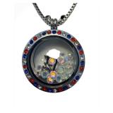 Blue La Rue Stainless Steel Circle Pendant Necklace - 18-Inch Chain