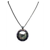 Blue La Rue Stainless Steel Circle Pendant Necklace - 18-Inch Chain