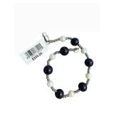 Bracelet 427-4040 - Pearl & Dark Blue Bead Bracelet, 7.5 in, 5-6mm Beads
