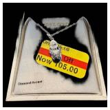 Necklace - 10K Gold Charm Pendant with Diamond Accent, 17 in