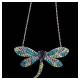 Artistique Dragonfly Pendant Necklace SB4188CYBCKL - Sterling Silver - Swarovski Elements