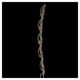 Sterling Silver & 18K Gold Bracelet with Green Stones - 7 in