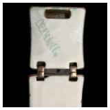 Delilah 7-Inch Mosaic Square Bracelet with Orange Dots on Navy