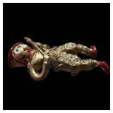 Vintage Gold-Tone Military Guy with Rifle Rhinestones Brooch Pin