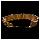 Bracelet - Gold-Tone Engraved Link, 6 Inches