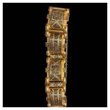 Bracelet - Gold-Tone Engraved Link, 6 Inches