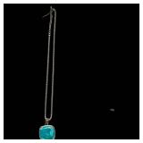 Barse Thailand Turquoise Pendant Necklace - 22-Inch Chain