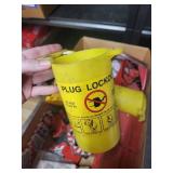 Large Lot of Electrical Lockout Tagout Devices with Tags and Padlock