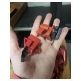 Large Lot of Electrical Lockout Tagout Devices with Tags and Padlock