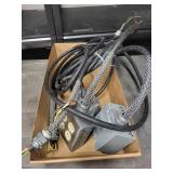 Lot of 3 Industrial Power Outlet Boxes with Cables and Plugs
