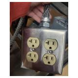 Lot of 3 Industrial Power Outlet Boxes with Cables and Plugs