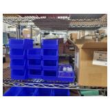 Set of 12 Blue Plastic Storage Bins with Lids