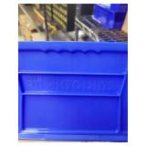 Set of 9 Akro-Mils AkroBins Blue Plastic Storage Bins with Clear Lids