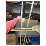 Lot of Push Brooms and Angle Brooms with Handles