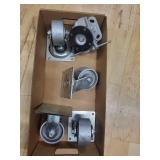 Set of 4 Albion Heavy-Duty Metal Swivel Casters, Made in USA