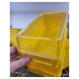 Set of 10 Yellow Plastic Storage Bins with 8 Clear Lids