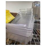 Set of 10 Yellow Plastic Storage Bins with 8 Clear Lids