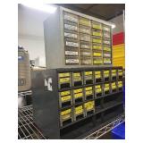 Metal Drawer Storage Cabinets with Assorted Hardware Bins