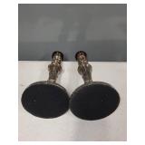 Pair of Ornate Silverplate Candlesticks, 13.5 Inch Tall