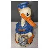 Vintage Donald Duck Type Sailor Coin Bank Cast Iron 6 Inch Figurine