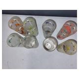 Set of 8 Frosted Glass Tumblers with Carousel Animal Design