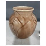 Rookwood Pottery Brown Lotus Vase 7 Inch
