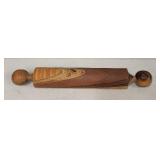 Vintage Wooden Rolling Pin with Unique Grain Pattern
