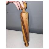 Vintage Wooden Rolling Pin with Unique Grain Pattern