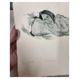 Pair of James D. Cota Collograph Prints Julia and Kristin Signed 1994