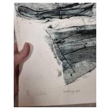 Pair of James D. Cota Collograph Prints Julia and Kristin Signed 1994