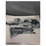 Pair of James D. Cota Collograph Prints Julia and Kristin Signed 1994