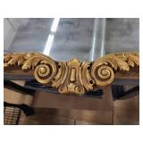 Ornate Gold Gilt Wood Wall Mirror with Decorative Frame, 47x36 Inches