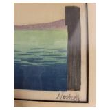 Framed Floral Flowering Cactus Signed in pencil 