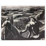 Set of 2 Vintage Black and White Agricultural Scene Art Prints