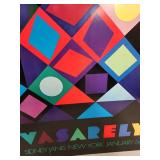 Vasarely Exhibition Poster Sidney Janis January 1966 Mounted