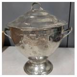 Antique Arts and Crafts WMF Silver Plated Covered Sugar Bowl with Handles